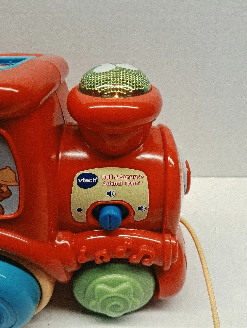 Red Pull-Along Animal Train Toy with Interactive Shapes